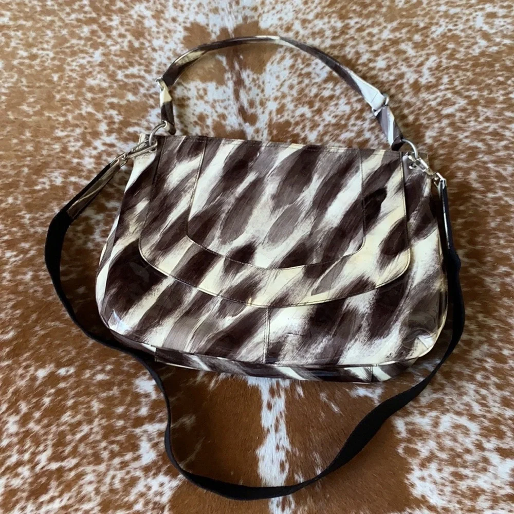 Kammi Reiss Patent print Leather crossbody purse